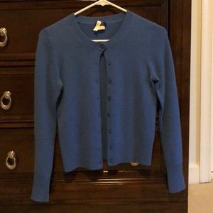 J.crew 100% cashmere blue cardigan size XS